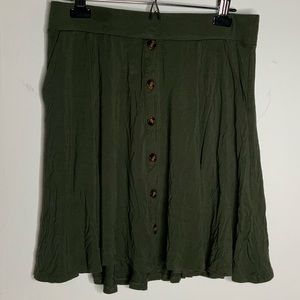 EUC Torrid Olive Skater Skirt Size 00